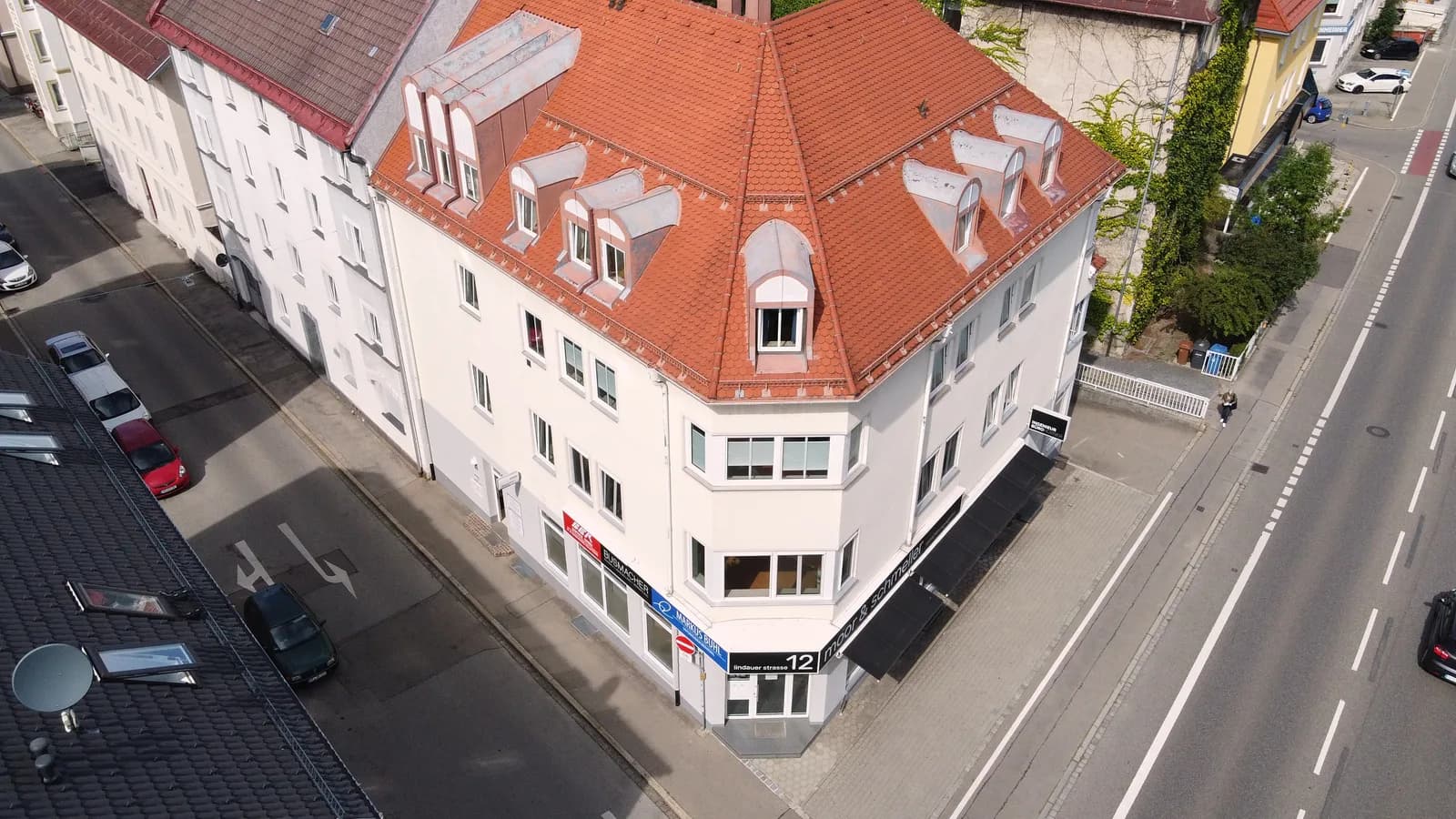 Talentivo Standort in der Westendstraße in Kempten (Allgäu) – Luftaufnahme des Bürogebäudes