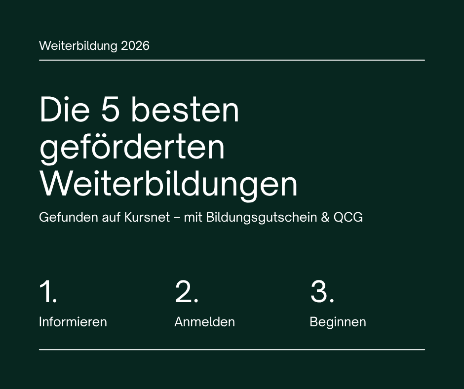 Die 5 besten geförderten Weiterbildungen, die du auf Kursnet findest (2026)