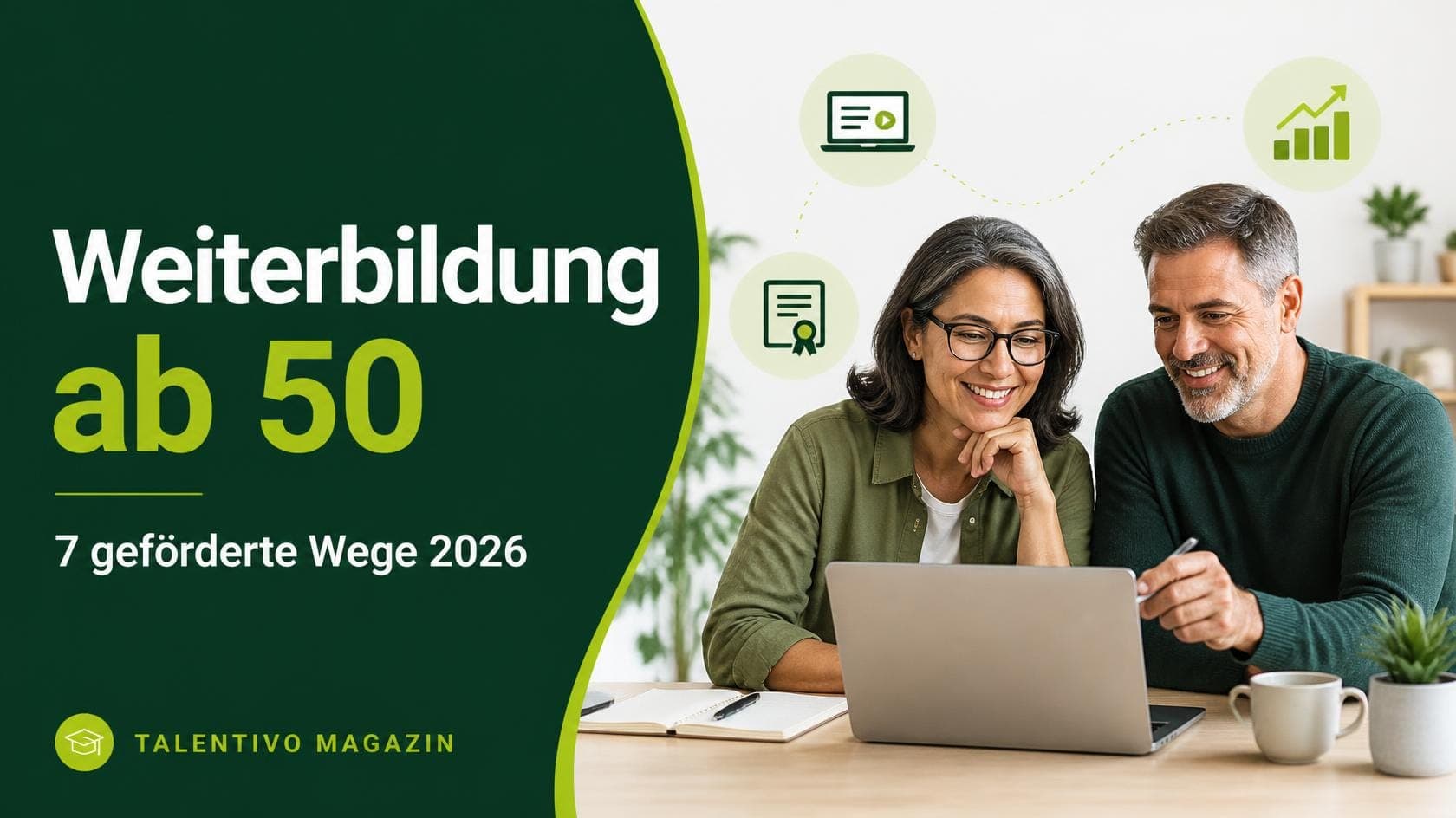 Weiterbildung ab 50: Die 7 besten geförderten Wege 2026 – Talentivo Titelbild